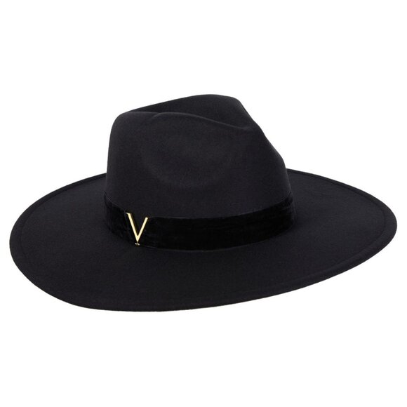 Vince Camuto Floppy Panama Hat One Size Wide Brim Fedora V Accent Holiday NEW - Picture 1 of 8